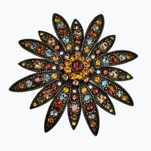 JOAN RIVERS LARGE AUTUMN COLORS SUNBURST BROOCH